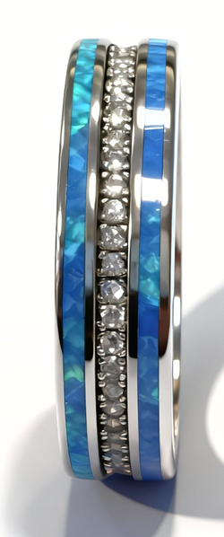 Ювелирное кольцо из серебра 925 пробы,вставка опал,фианиты.Размер 17.5