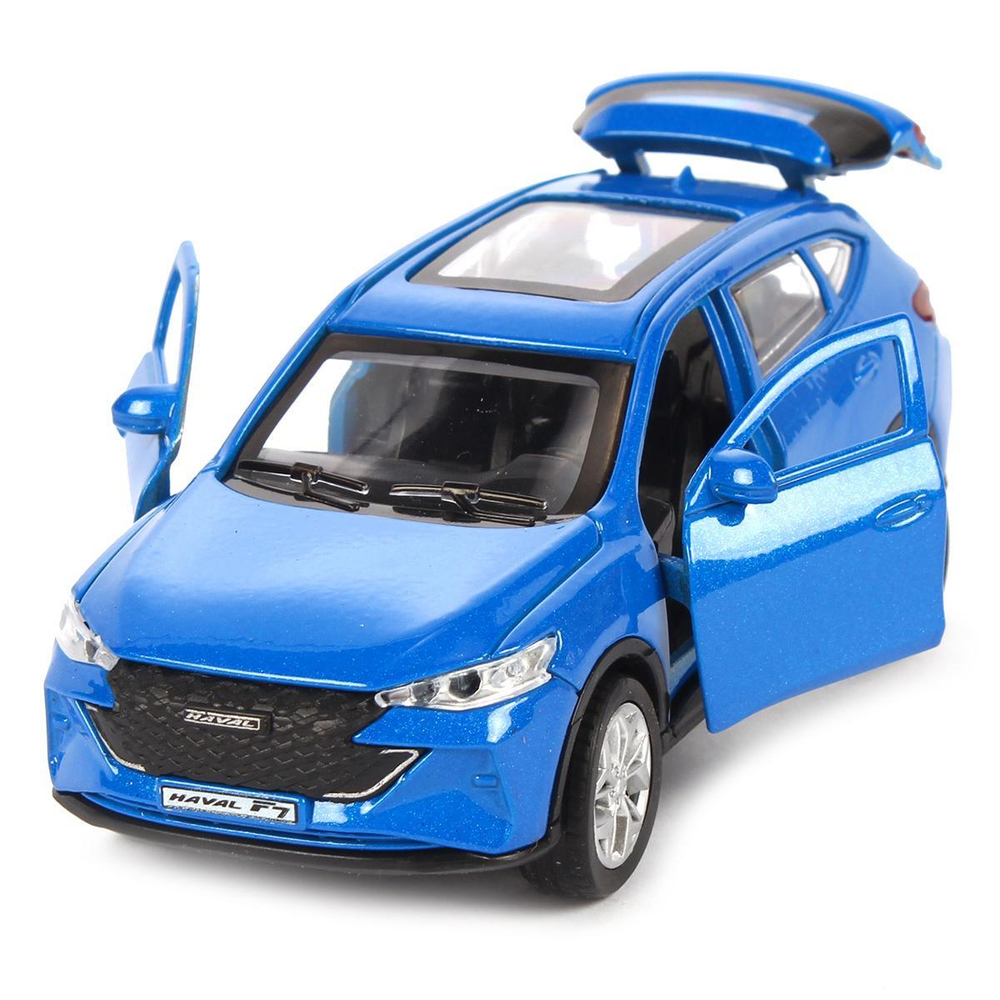 Модель ин. мет. "Haval F7" 12см, двери, багаж, синий, в коробка F7-12-BU (Технопарк)