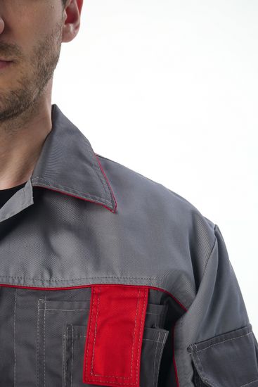 Костюм "Союз-Профессионал-2" полукомбинезон (серый/св.серый/красный)