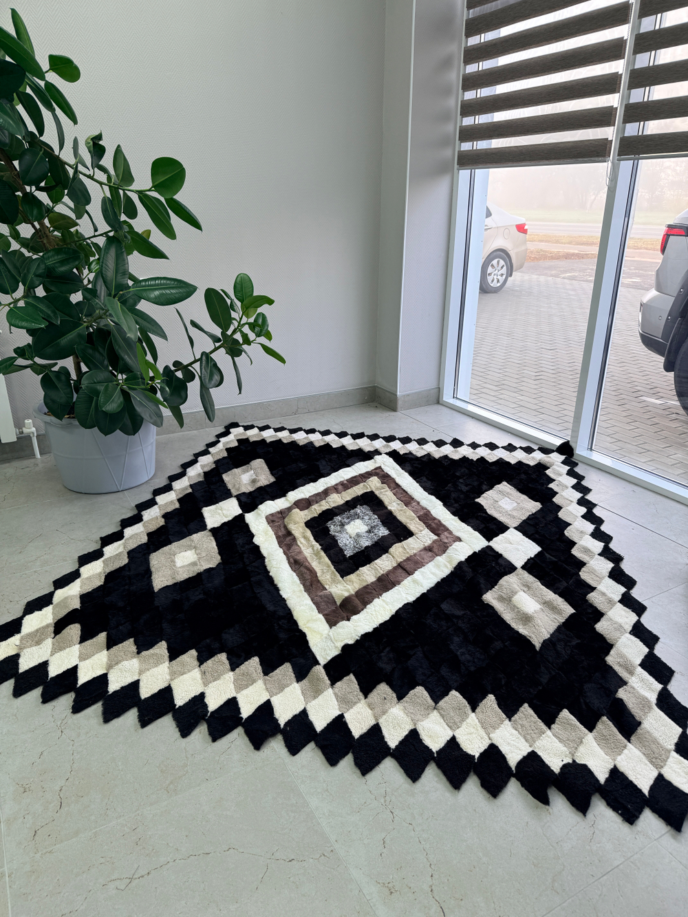 Покрывало меховое ковер из шкуры овчины