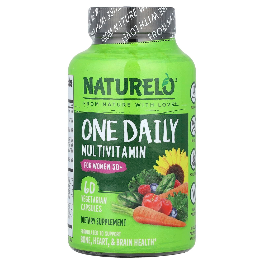 NATURELO, One Daily, мультивитамины для женщин старше 50 лет, для приёма один раз в день, 60 вегетарианских капсул