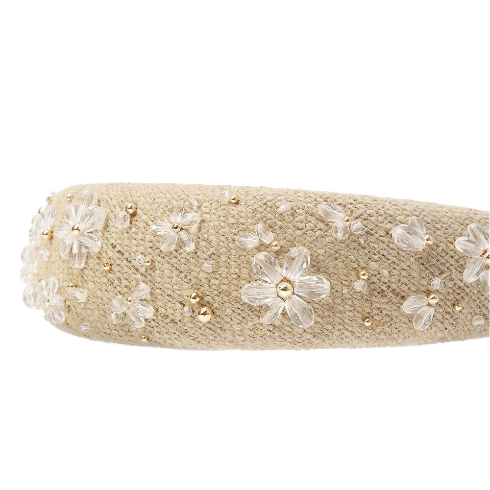 Ободок объемный с прозрачными ромашкамии