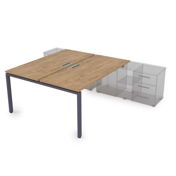 СПБ-П.974 Стол системы БЕНЧ на 2 рабочих места, для крепления на тумбу (1600*1435*750)