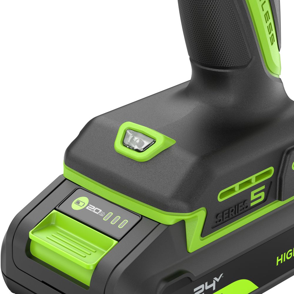 Дрель-шуруповерт акк. Greenworks DD560, 24V, б/щет, 30/60 Нм,13мм, Anti-kickback,1х2Ач,ЗУ,кор (3708407CUA)