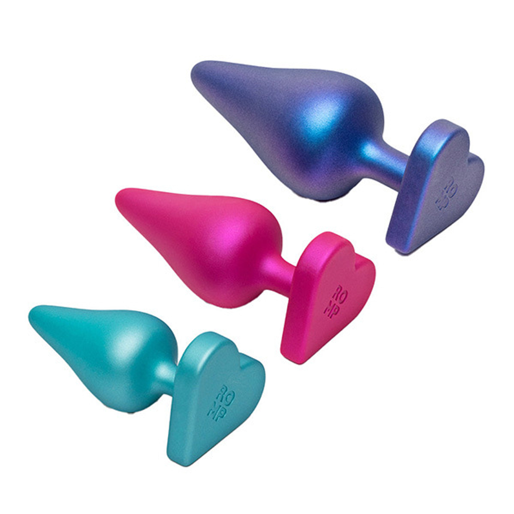 Набор из 3х анальных силиконовых пробок 10,6см, 8,8см, 7,4см Romp Luster RP281SGZ