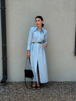 Платье-рубашка в небесно-голубом