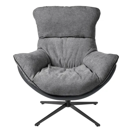 Кресло HUG тёмно-серый, экокожа, шенилл