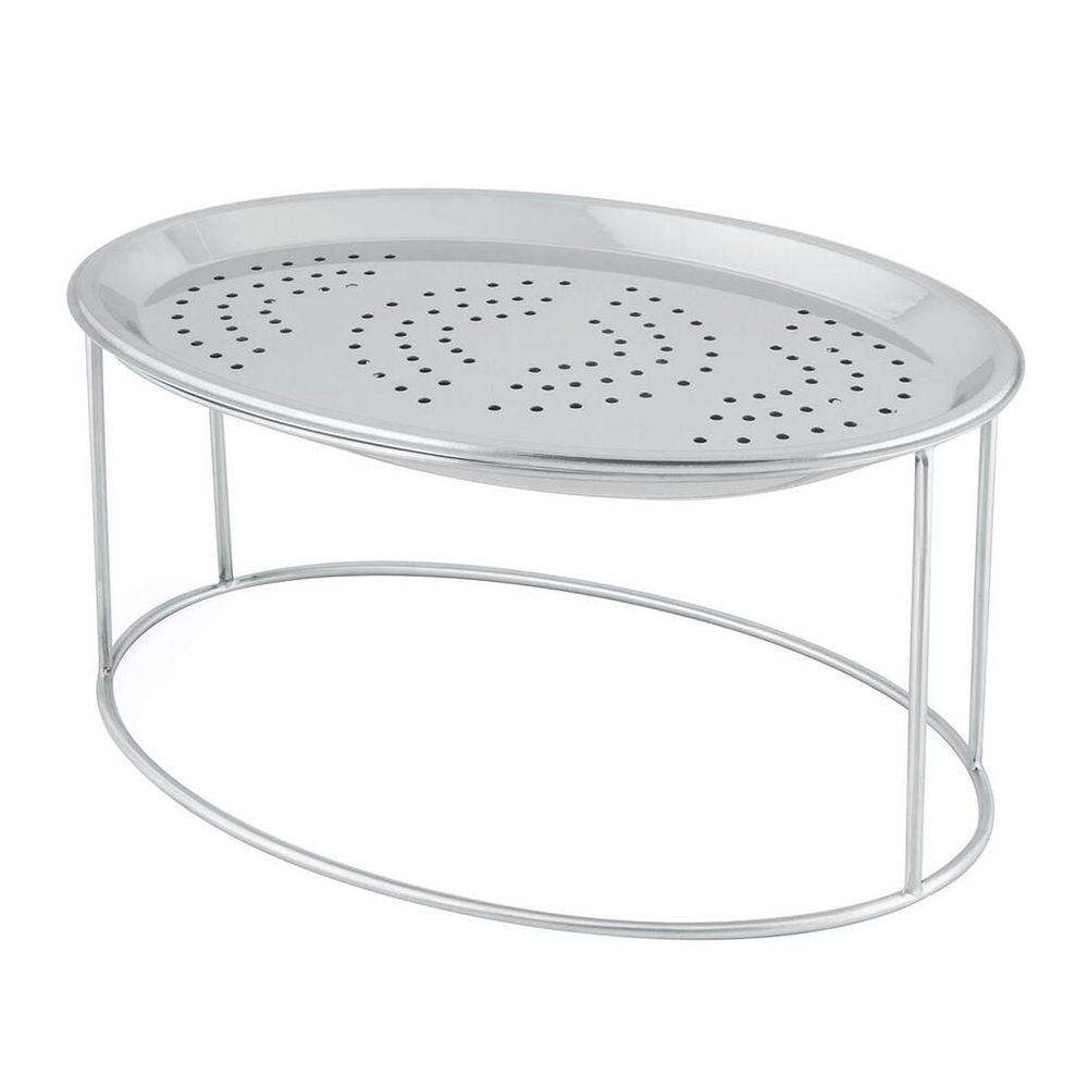 Подставка фуршетная стойка + блюдо дренаж 47,5*32 см h19 см овальная прут нерж. P.L. Proff Cuisine