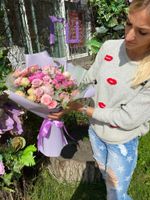 Букет Роза пионовидная кустовая микс