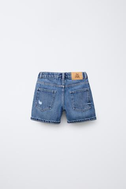 ZARA ДЖИНСОВЫЕ ШОРТЫ, ВЫЦВЕТШИЙ СИНИЙ