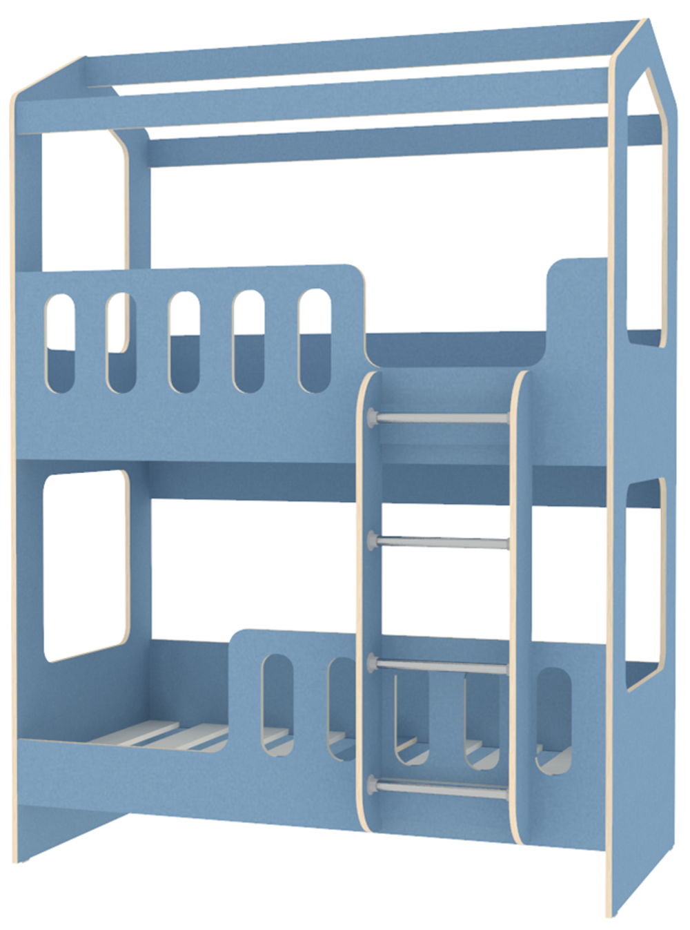 Двухъярусная кровать КарИВи ДС-17 80x160 Светло-синий, голубой