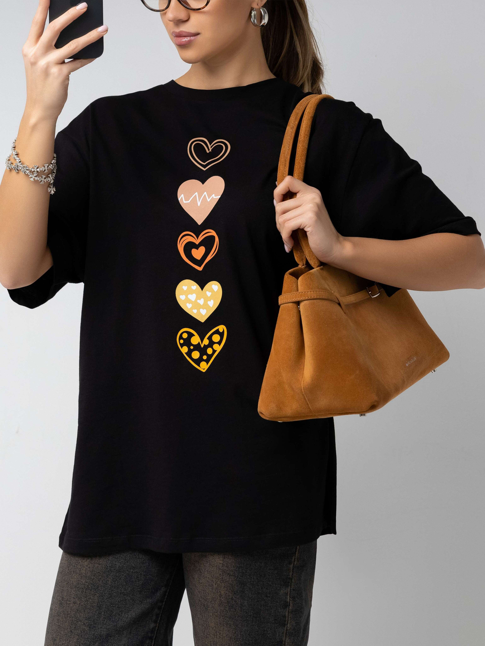 Футболка оверсайз с принтом длинная22