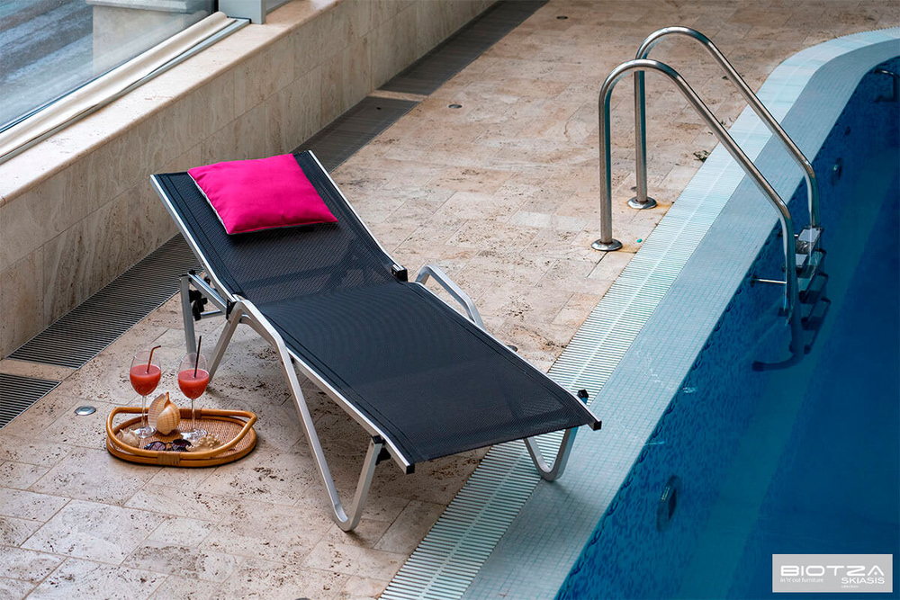 Шезлонг Biotza Hera алюминиевый, антрацит
