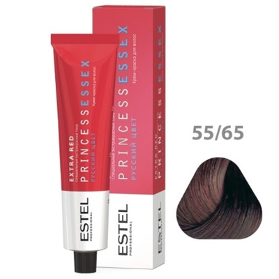 55/65 Крем-краска ESTEL PRINCESS ESSEX, Светлый шатен фиолетово-красный (EXTRA RED)