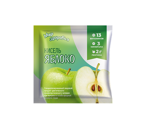 Кисель  "Яблоко" обогащенный витаминами / 20 г / саше / Мир Здоровья
