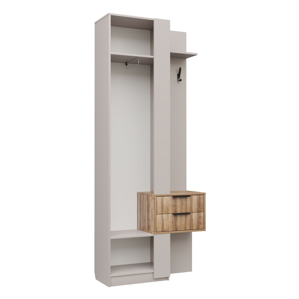 Прихожая с вешалкой и ящиками Кашемир/Авелано Чарли левый 90х35х220 см