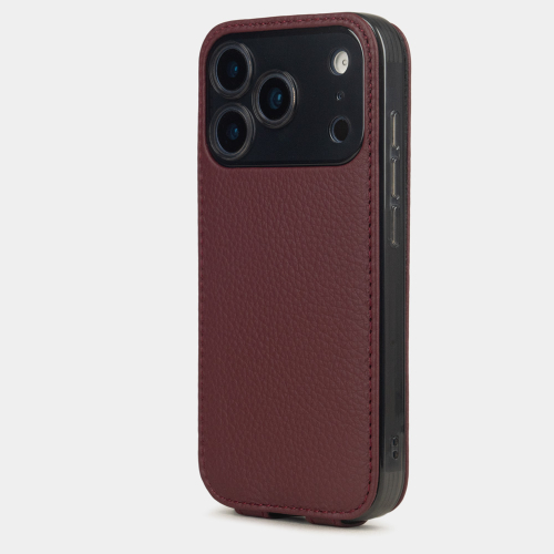 Чехол для iPhone 17 Pro - кожа теленка, бордовый