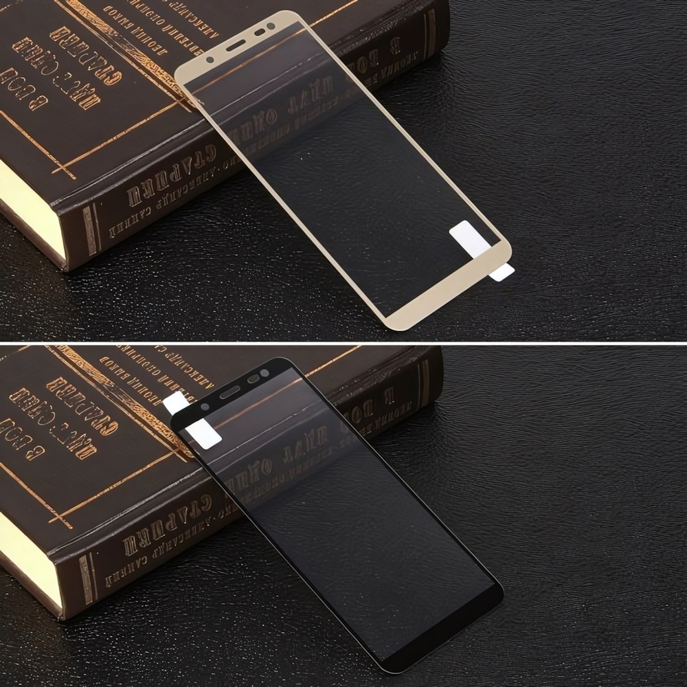 Защитное стекло для Samsung Galaxy J6 (2018) на полный экран, 009288 Золотой