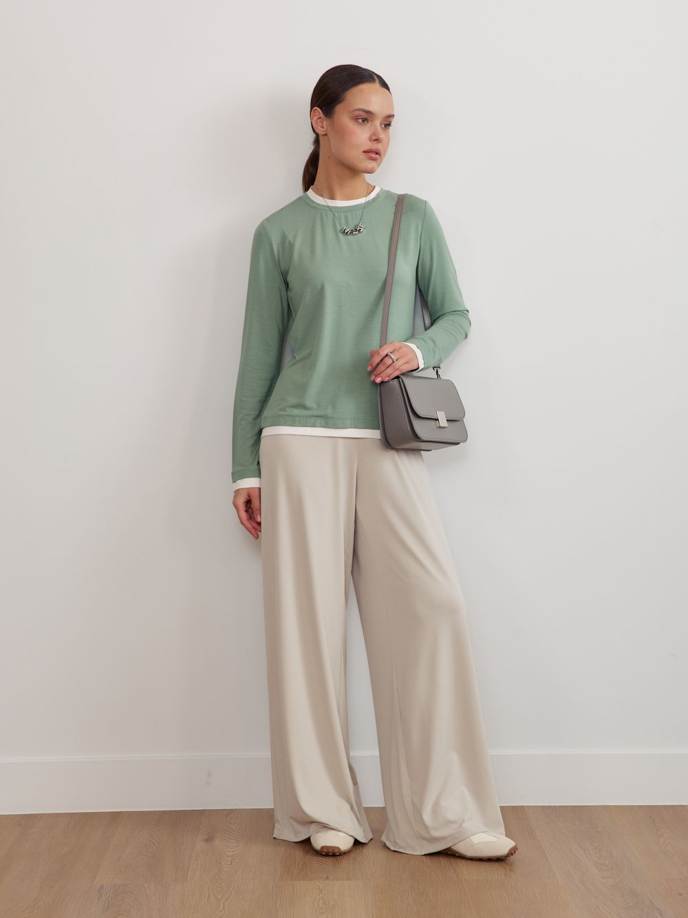 ЛОНГСЛИВ С МАНЖЕТАМИ PISTACHIO