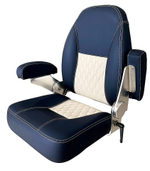 Кресло с подлокотниками и регулировкой наклона спинки, синий с белым (10268892)