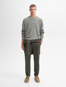 Massimo Dutti Зауженные брюки чинос из хлопка, зеленый