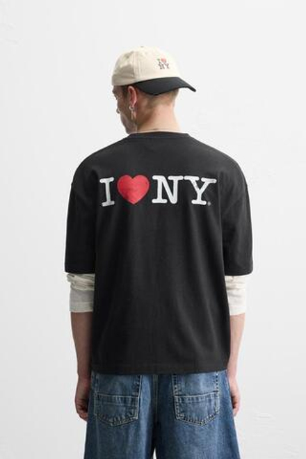 ZARA ФУТБОЛКА I LOVE NEW YORK ® ЧЕРНЫЙ