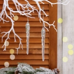 Подвеска «Морозная сосулька» 10 см (набор 2 шт), Шампань