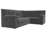 Диван угловой Карелия правый угол, Серый, Велюр, 113345