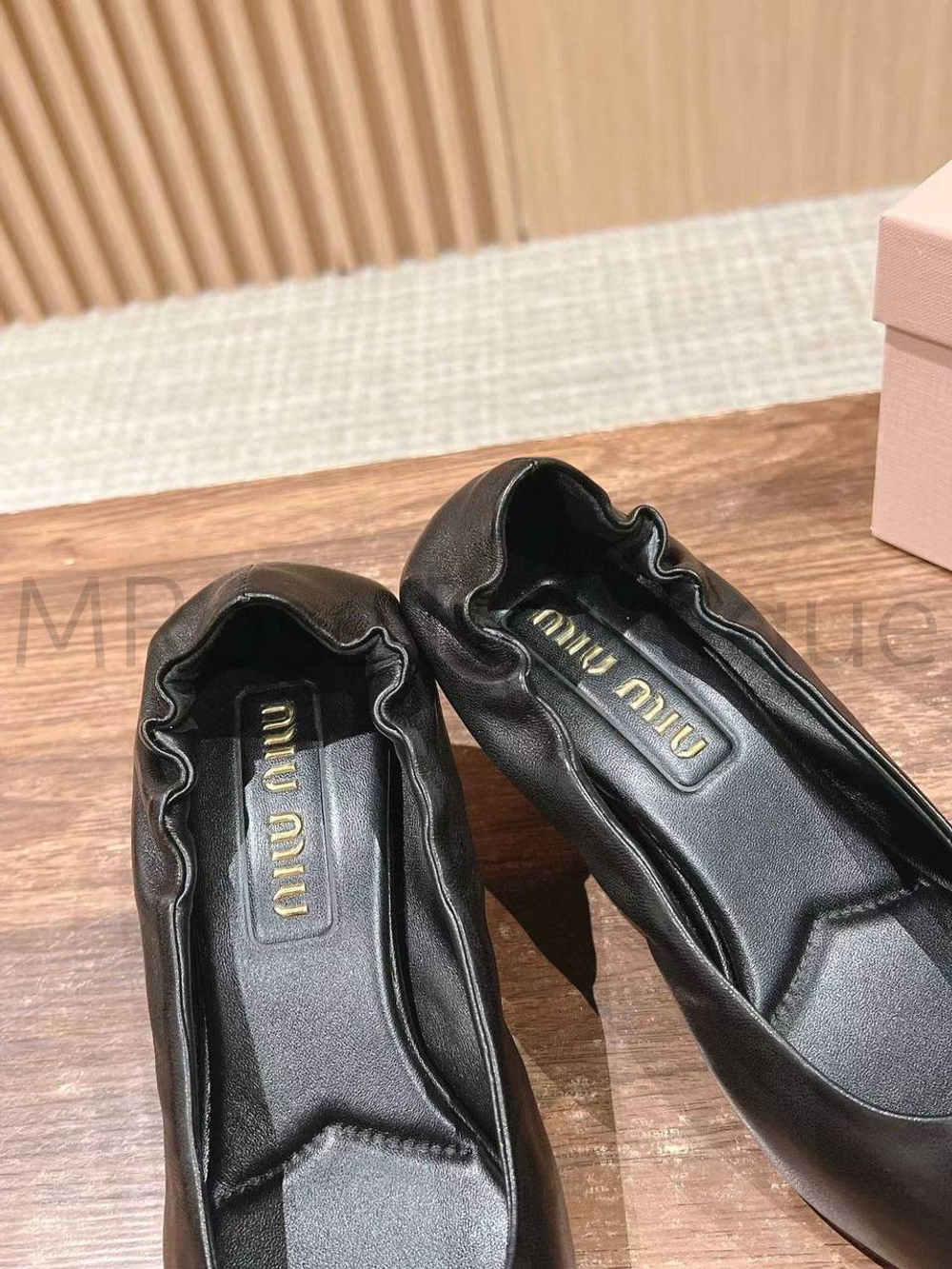 Женские туфли Miu Miu черного цвета из натуральной кожи
