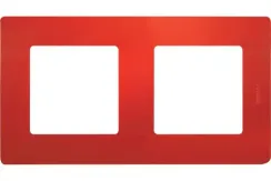 Рамка Legrand Etika 2-постовая красная 25672