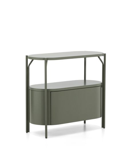 Тумба для ванной Arely из стали и зеленого лака