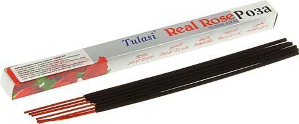 Tulasi Real Rose четырехгранник Благовоние Настоящая роза