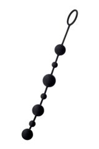 Черная анальная цепочка A-toys с шариками - 35,9 см.