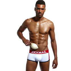 Мужские трусы боксеры белые с push up JOCKMAIL JM6030-1