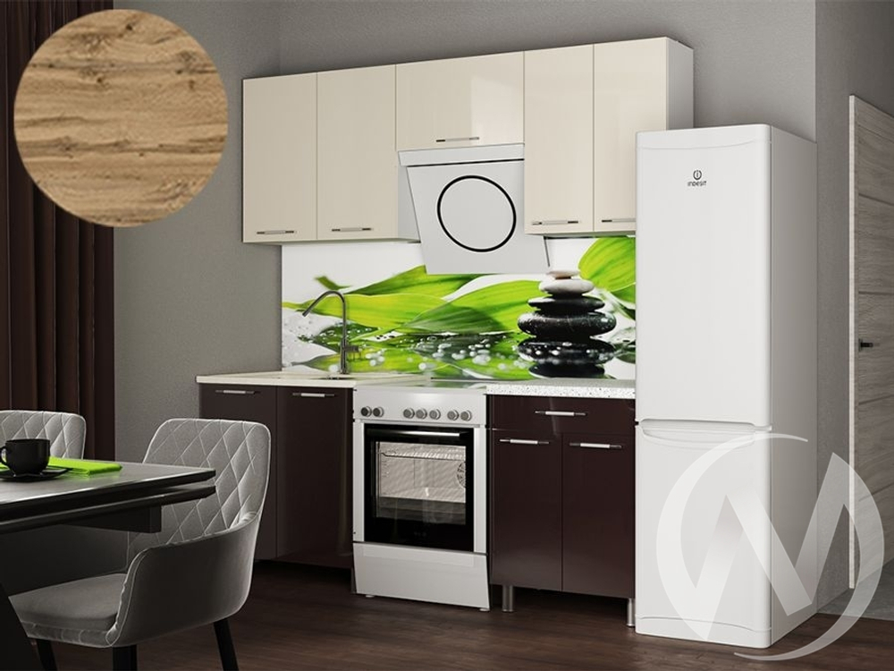 Кухня Нора 2.0м с окапом 26мм дуб вотан