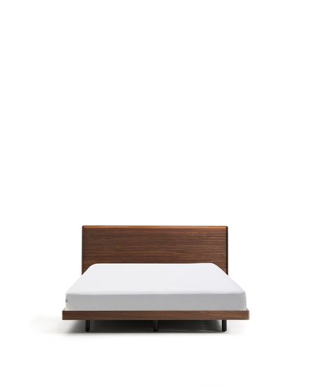 Кровать Norlen из орехового шпона с темной отделкой LED 160 x 200 см