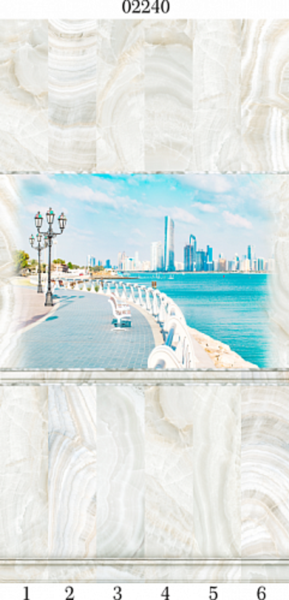 Панель ПВХ фотопечать 3D Panda Оникс 2700х250 мм