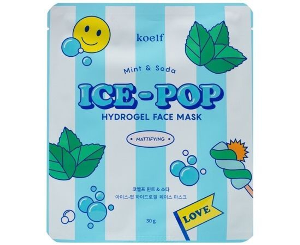 [Koelf] Mint&soda hydrogel face mask - Маска гидрогелевая для лица c мятой и содой, 30 г