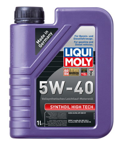 Масло Liqui Moly Synthoil High Tech 5W40 SN A3/B4 (1л) ПАО-синтетика