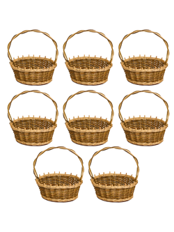 Корзинка овальная подарочная, набор 8 штук, арт. O270GR/8, 27х19х10 см, высота с ручкой 34 см