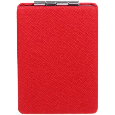 Зеркало косметическое двойное «ФРАТЕЛЛИ», прямоугольник, цвет красный, 9*6см (пакет с подвесом)