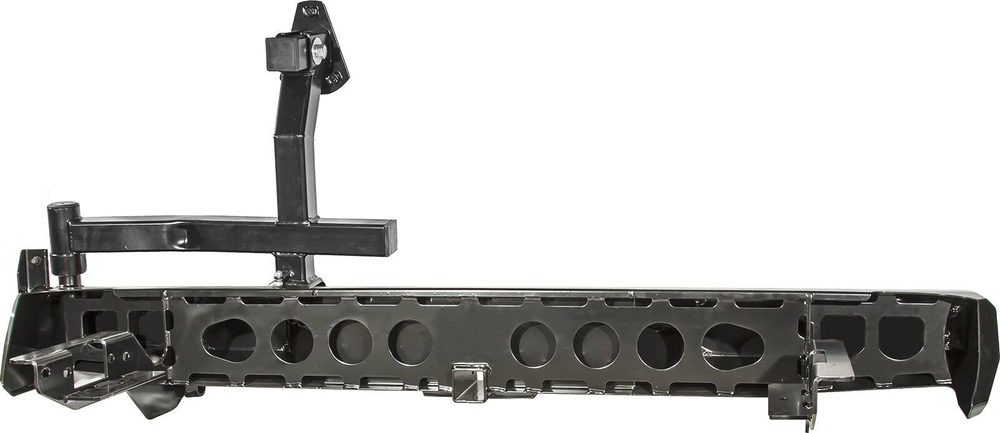 Бампер силовой задний Toyota Hilux 2005-2014 с квадратом под фаркоп, калиткой, подсветкой номера РИФ