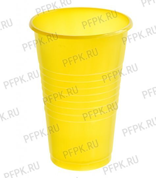 Стакан 200 мл ППЛ (ЦВЕТНОЙ); Желтый (8698) (ФАС. 10 ШТ)