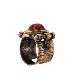 AM-2454 Кольцо «Кантри» (латунь, янтарь)