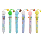 Ручка шариковая, автоматическая, 10в1, Basir, серия "Кролик", 10-ти цветная, с резиновой фигуркой, 36 шт