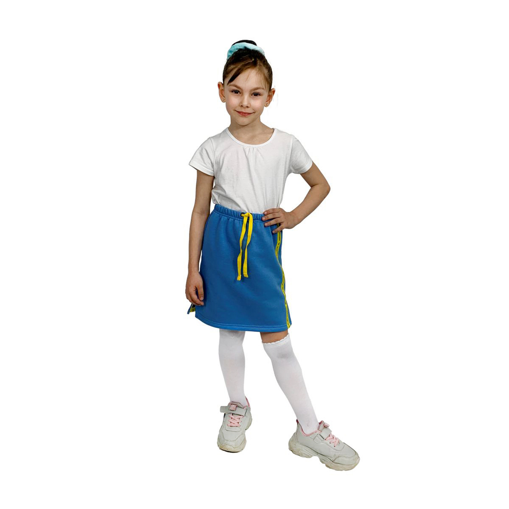 Юбка для девочки, модель №1 (прямая), рост 110 см, голубая