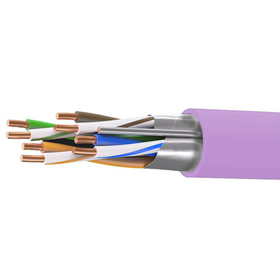 Кабель витая пара кат. 5E неэкранированный F/UTP, 4 пары, нг(А)-HF, цвет внешней оболочки фиолетовый, катушка 305 м