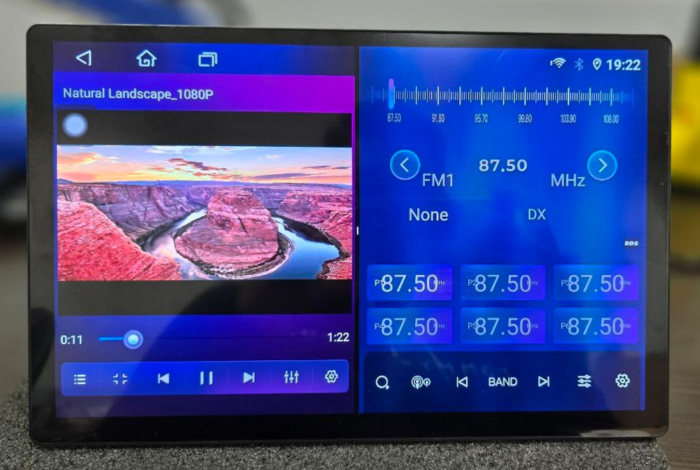 Магнитола для Hyundai Santa Fe 2 CM 2006-2012 (рамка черная) - FarCar BX877 монитор 13" 2K QLED на Android 13, TS10, 6+128, CarPlay, 4G SIM-слот