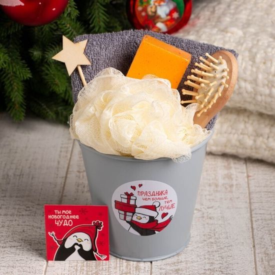 Банный подарочный набор "Новый год: Чудо" полотенце и аксессуары