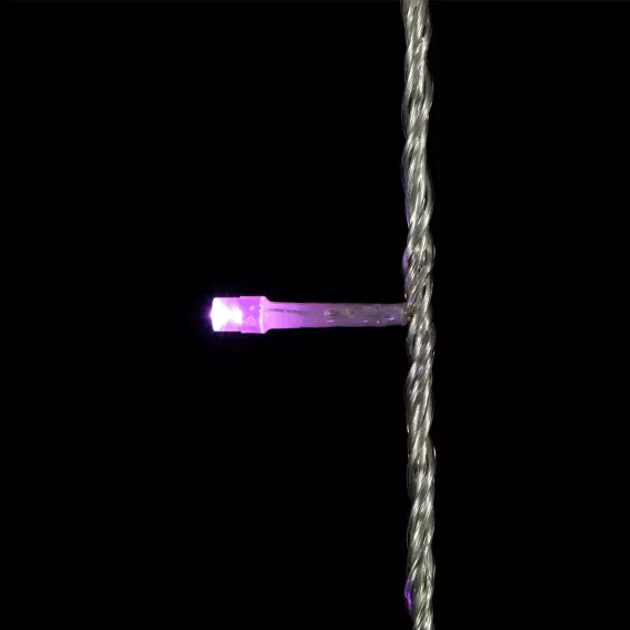 Светодиодная гирлянда с возможностью динамики 20 м., 200 лиловых LED ламп, 24V., прозрачный силиконовый провод, IP65, Beauty Led (EST200-3W10-1L)